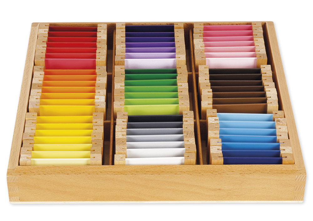 Montessori Farbtäfelchen Set - 3 Kästen Für Farbenlehre Ab 3 Jahren